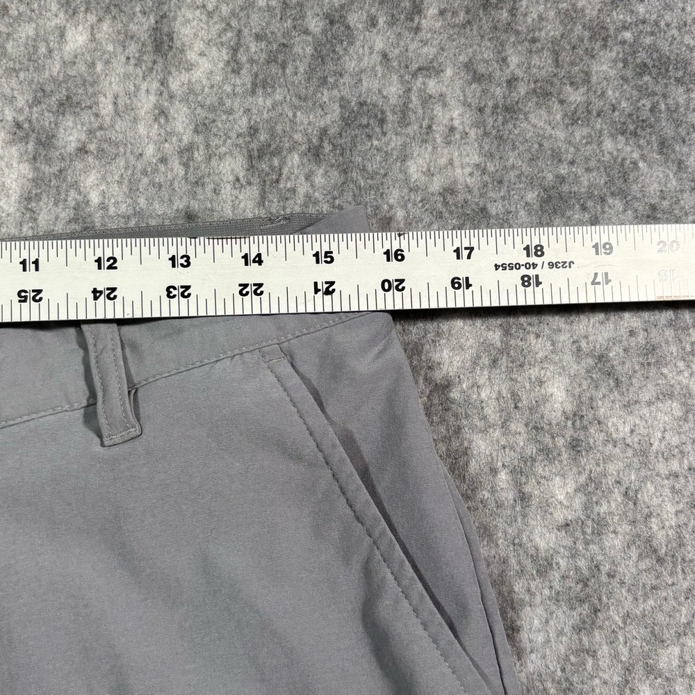 Adidas Mens Gray PrimeGreen Flat Front 10in Inseam Shorts Size 30 - Picture 5 of 14
